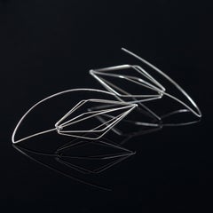 "Fennel Earrings" a contemporary, geometric, fine gauge stainless steel earrings
