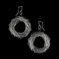 "Nest Earrings " a contemporary, multi-layer fine gauge stainless steel earrings