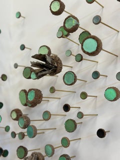 Aquatic Garden - Mixed Media Wall Sculpture Acorns Crystals Mint Green, 2024