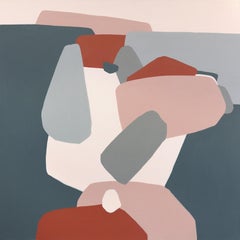 Breathe Free - Großes Tranquil Neutral-Abstraktes Gemälde, fertig zum Hängen