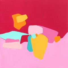 Dare to Play 1 - Vibrant Colorful Abstract Playful Organic Shapes Painting