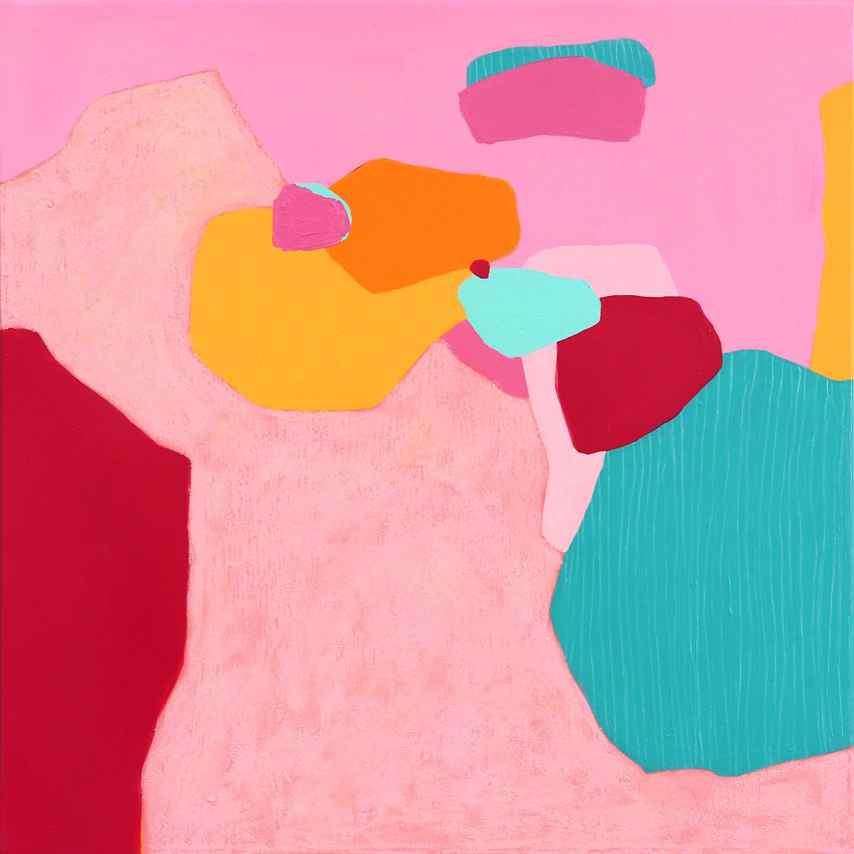Atrévete a jugar 3 - Pintura abstracta de colores vibrantes y formas orgánicas lúdicas