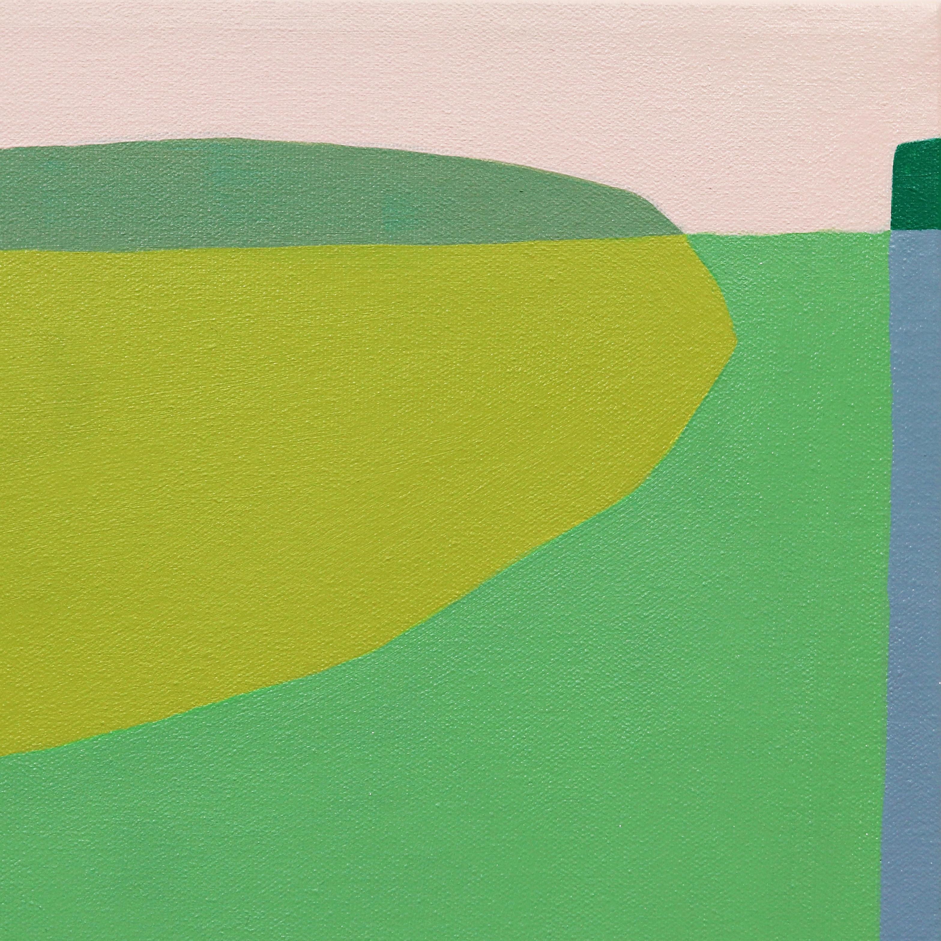 Pillow Talk II - Tranquil - Peinture abstraite verte colorée en vente 2