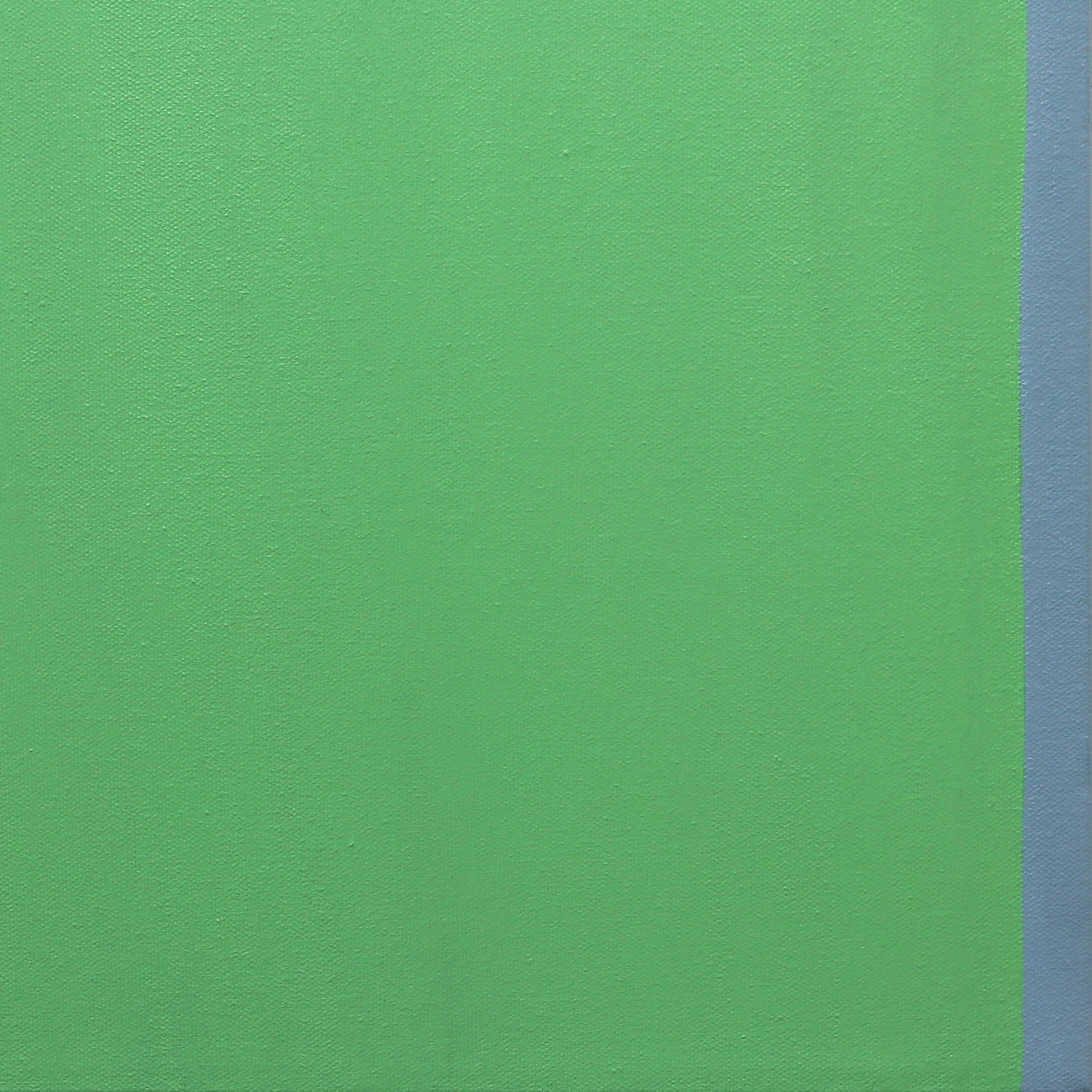 Pillow Talk II - Tranquil - Peinture abstraite verte colorée en vente 5