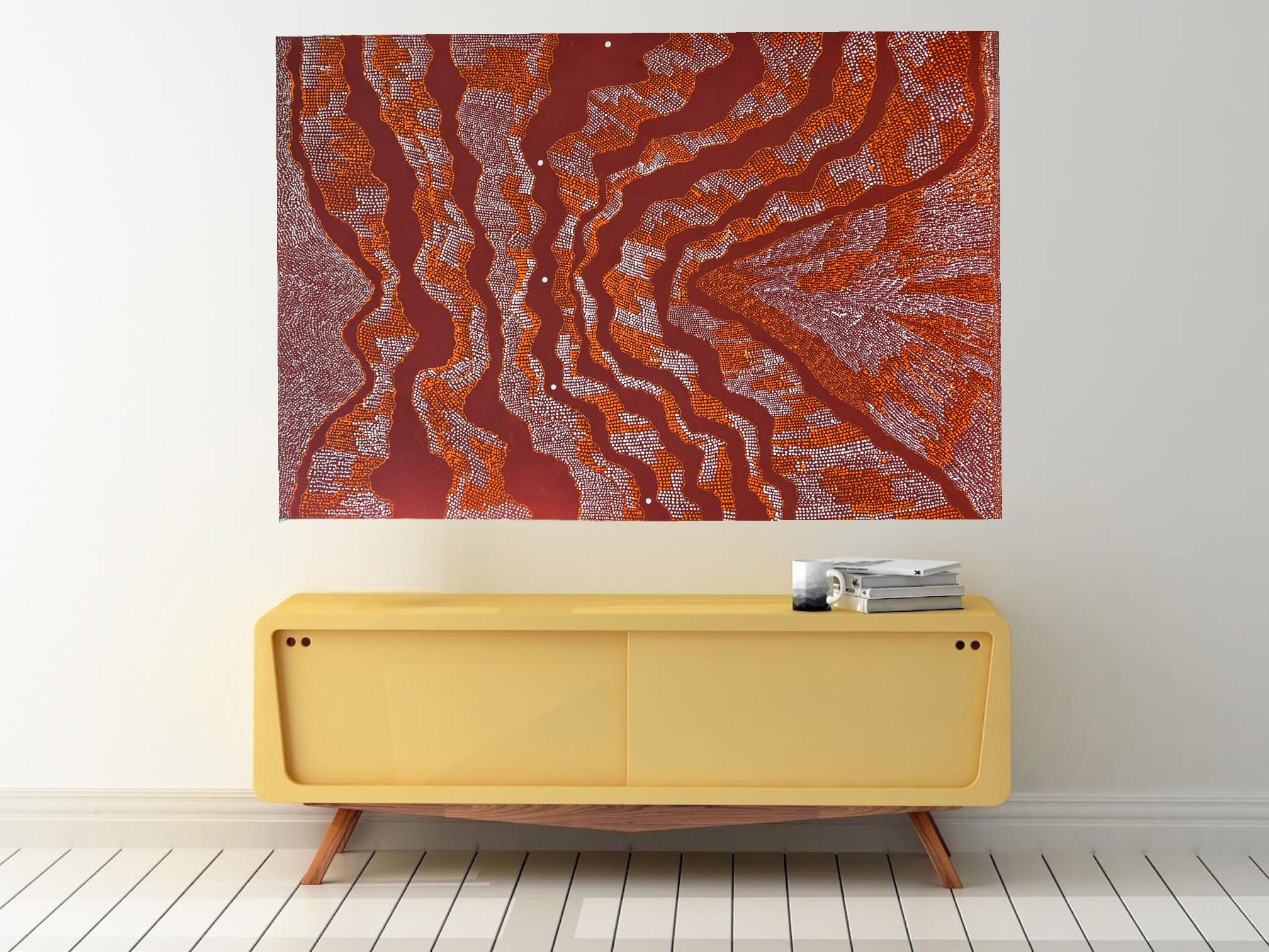 Julie Nangala Robertson, Ngapa Jukurrpa, Acryl auf Leinwand, 2015 im Angebot 2