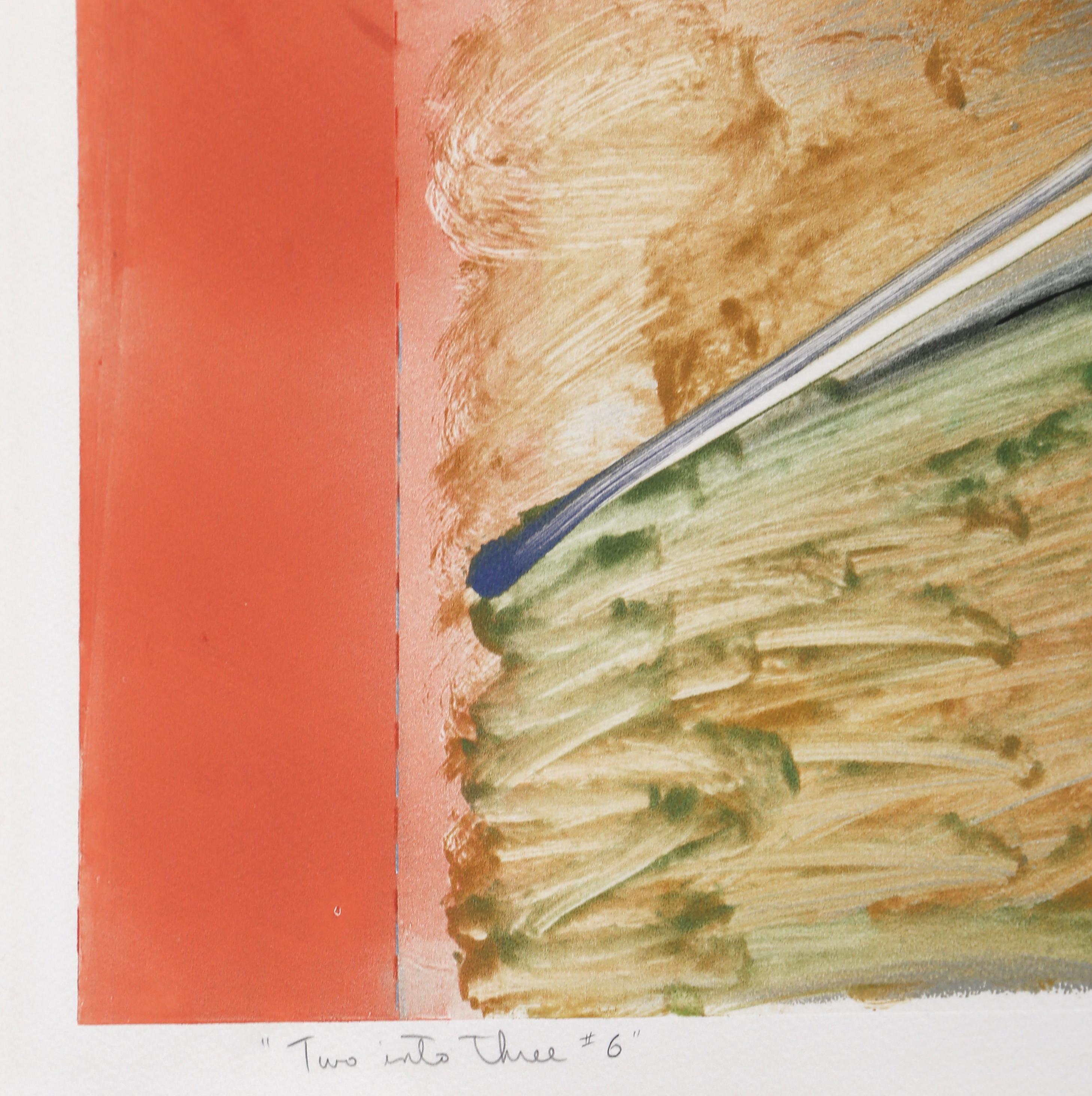 Artist: Julie Richman, American (1945 -   )
Title: Two into Three #6
Year: 1981
Medium: Color Monotype Diptych, signed in pencil
Image Size: 28 x 40 inches
Paper Size: 30 x 42 in. (76.2 x 106.68 cm)