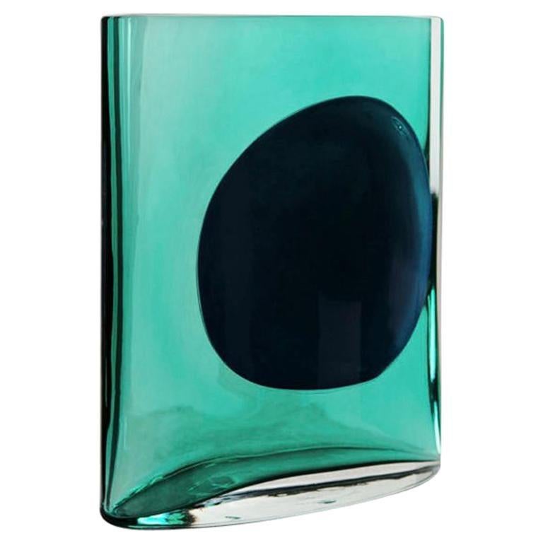 Contemporary Julie Richoz Turquoise and Midnight Blue Blow Glass Vase 