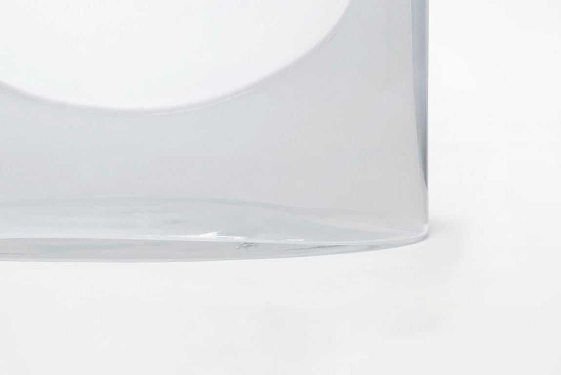 Transparent and White Glass Vase Model 