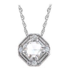 Julie Romanenko Vintage Art Deco Rose-Cut Diamond Gold Pendant Necklace
