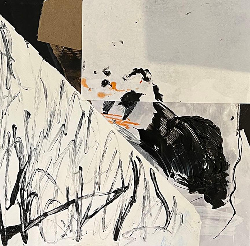 Equipoise ll - Beige Abstract Painting by Julie Schumer
