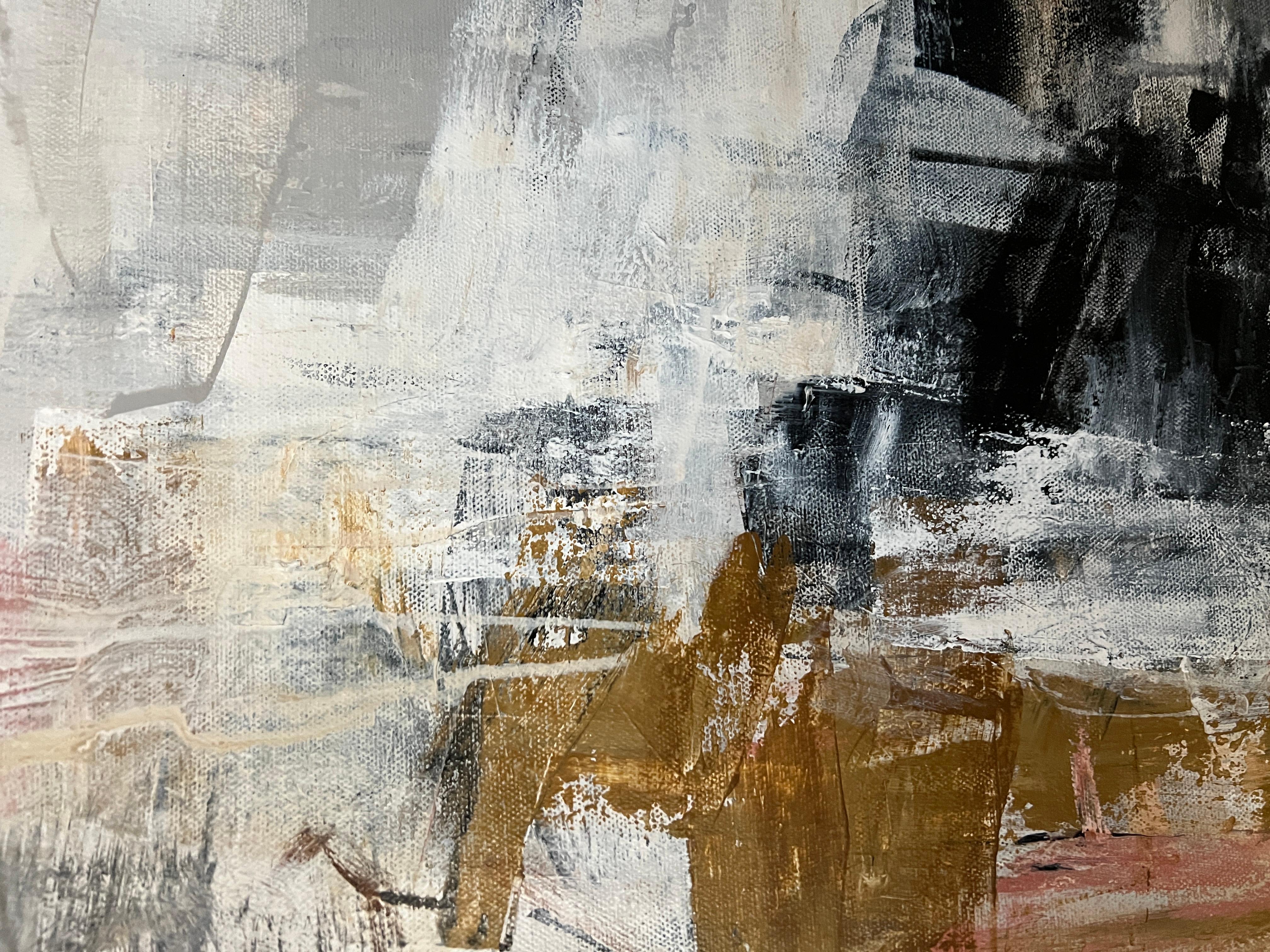 Vigilancia de tormentas ll - Abstract Painting Gris de Julie Schumer