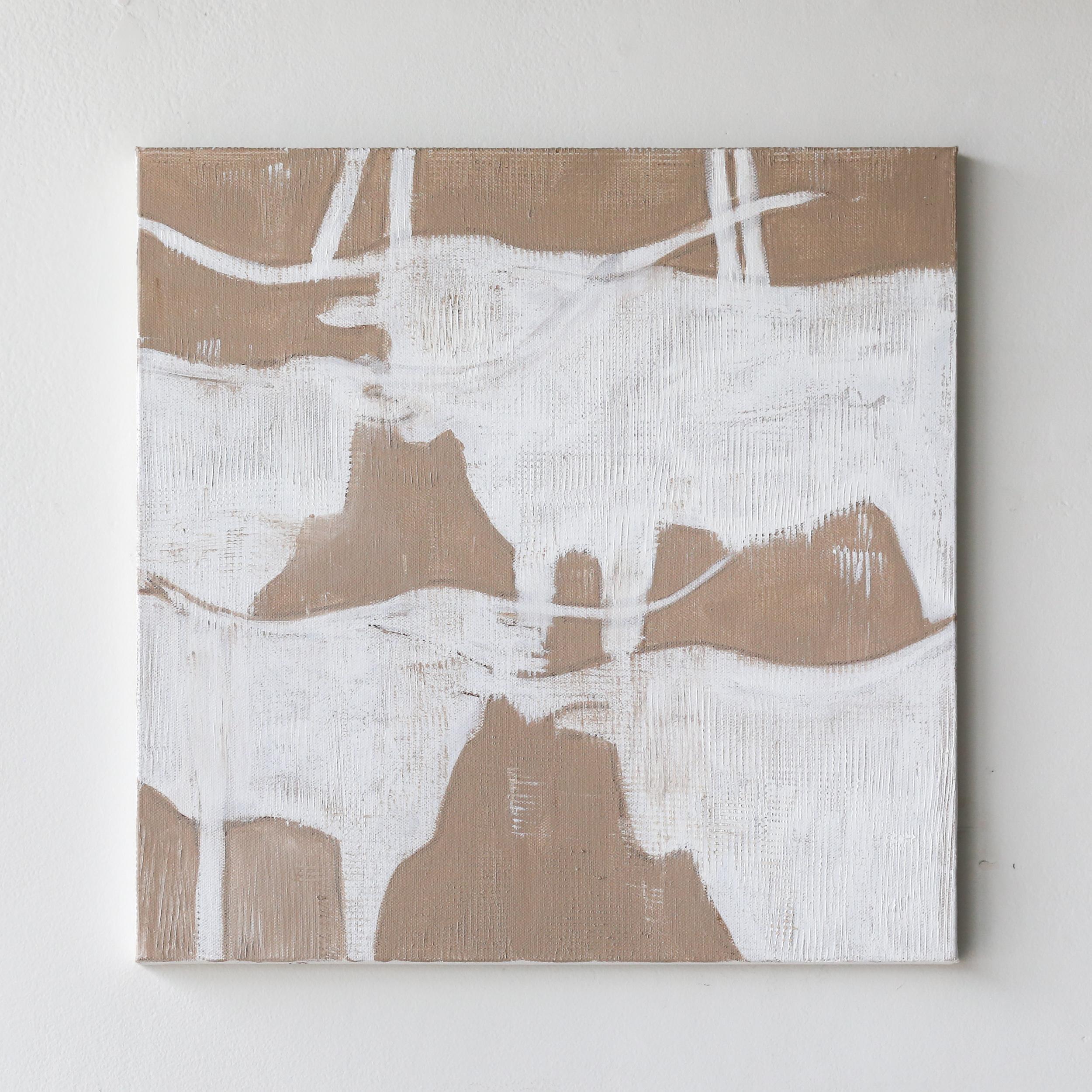 Pittura figurativa astratta Longhorn Beige - Painting di Julie Sneed