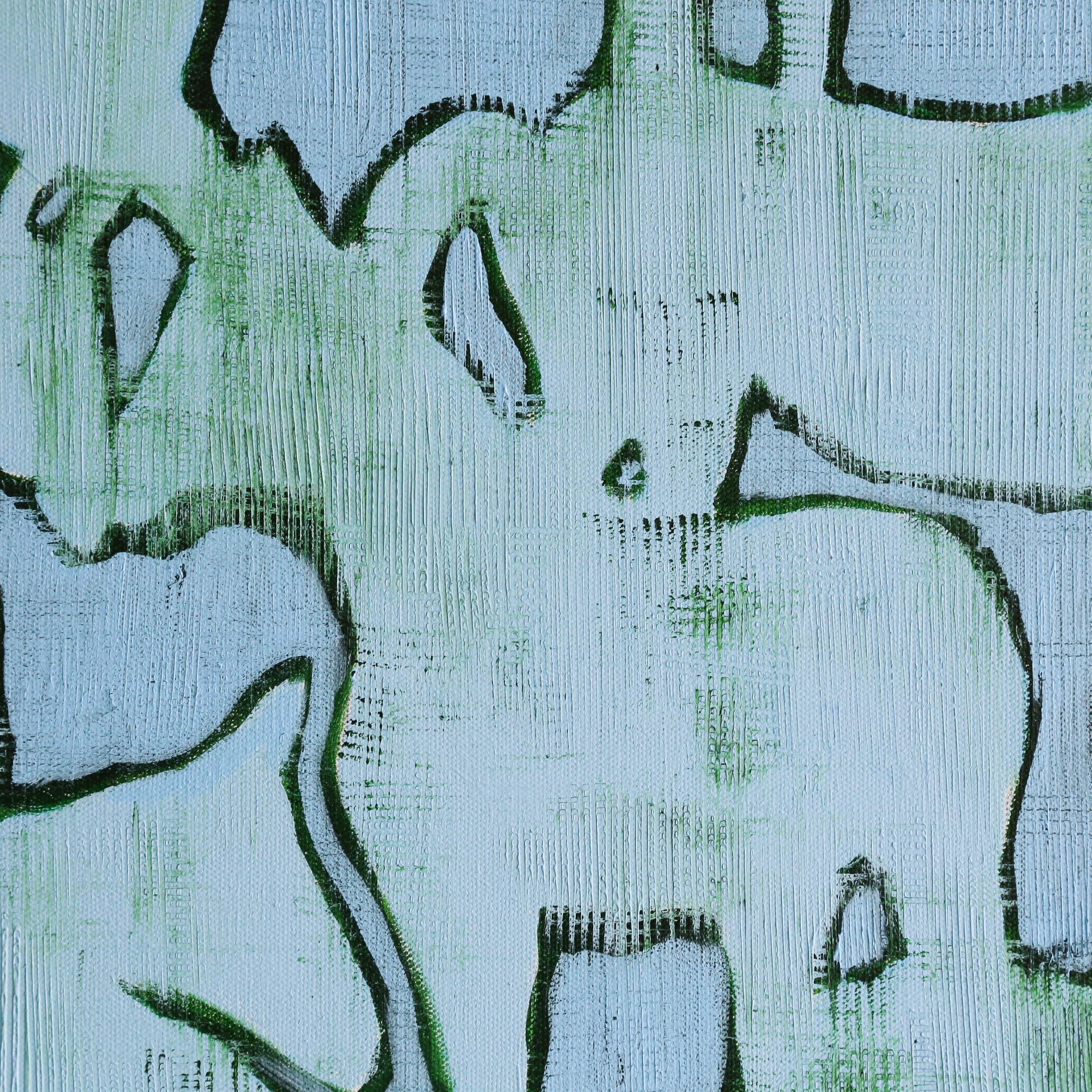 Cavalli blu - Animal Painting Blu di Julie Sneed
