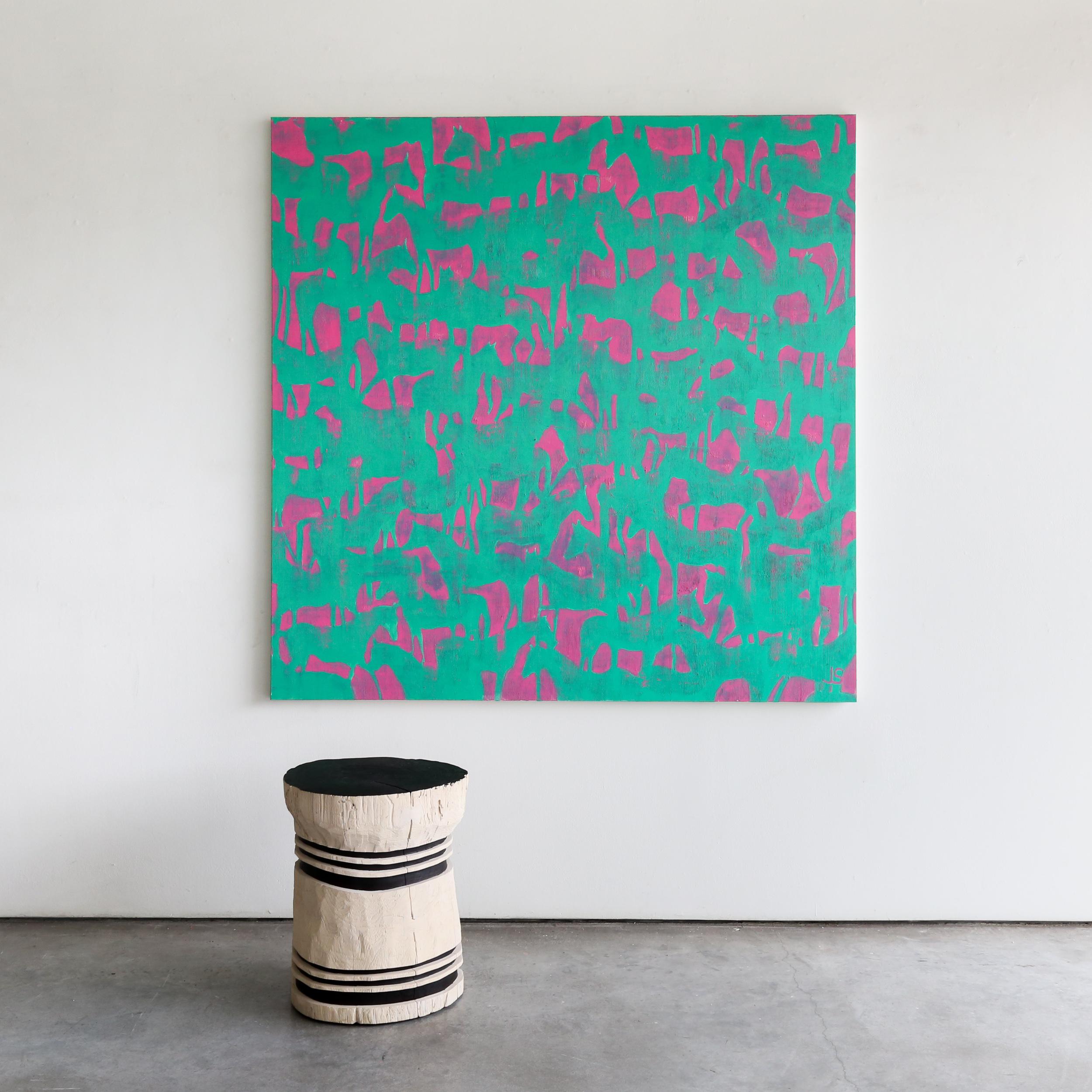 Cavalli verdi e rosa - Painting di Julie Sneed