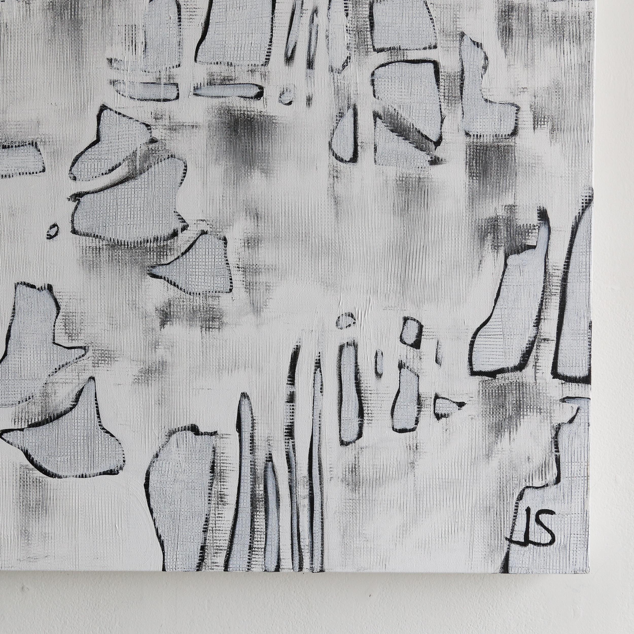 Longhorn grigio - Animal Painting Grigio di Julie Sneed