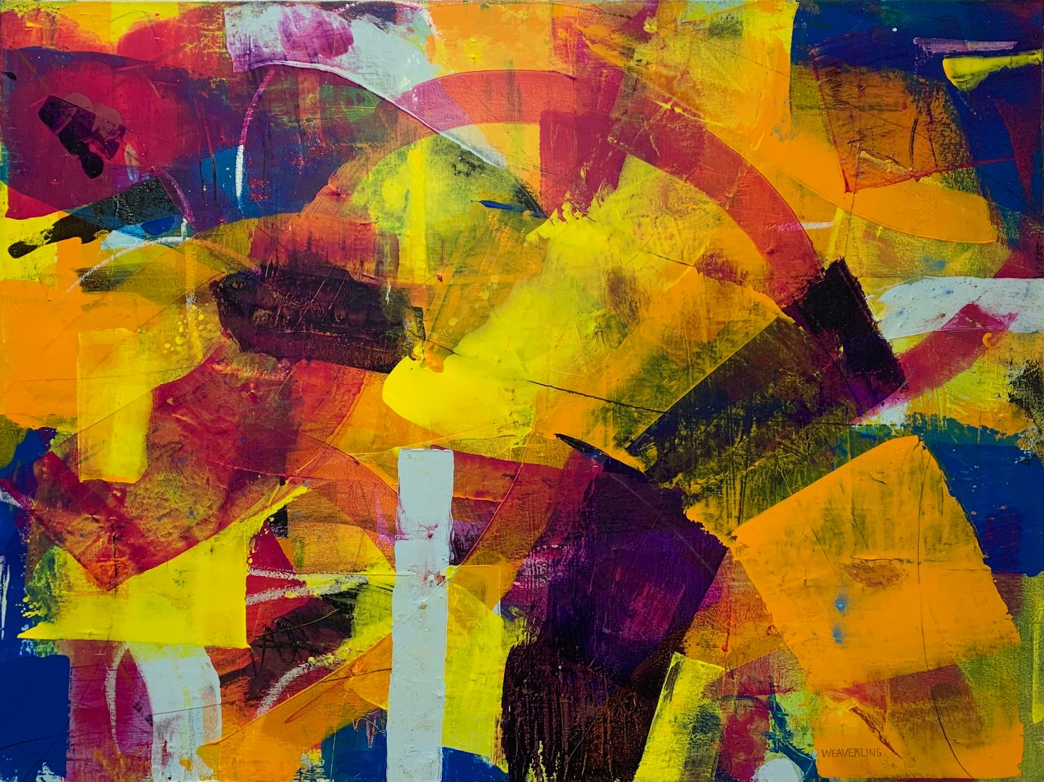 Inside the Rainbow, Abstract Painting - Mixed Media Art by Julie Weaverling