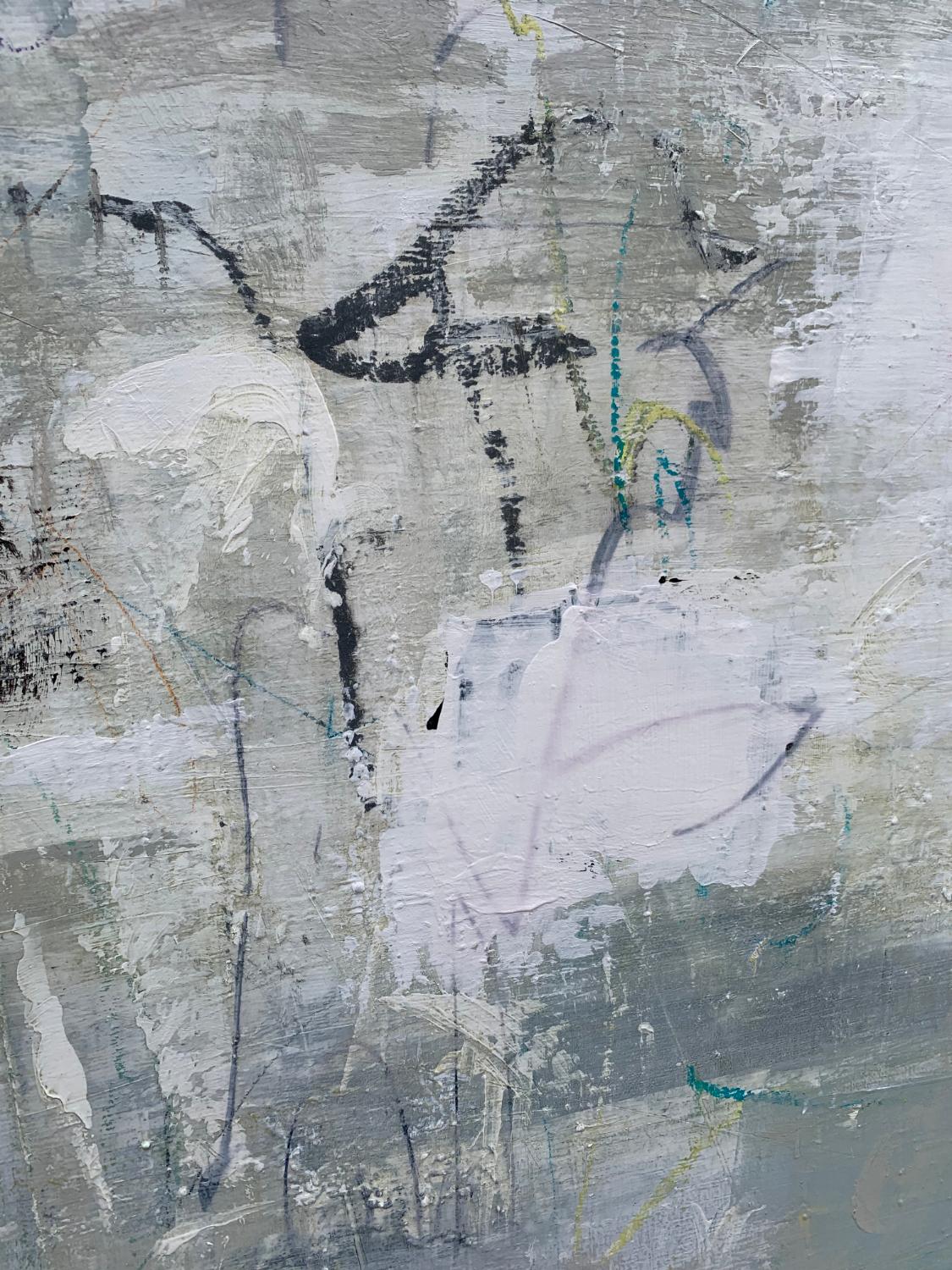 Ascendere, Pittura astratta - Abstract Painting Grigio di Julie Weaverling