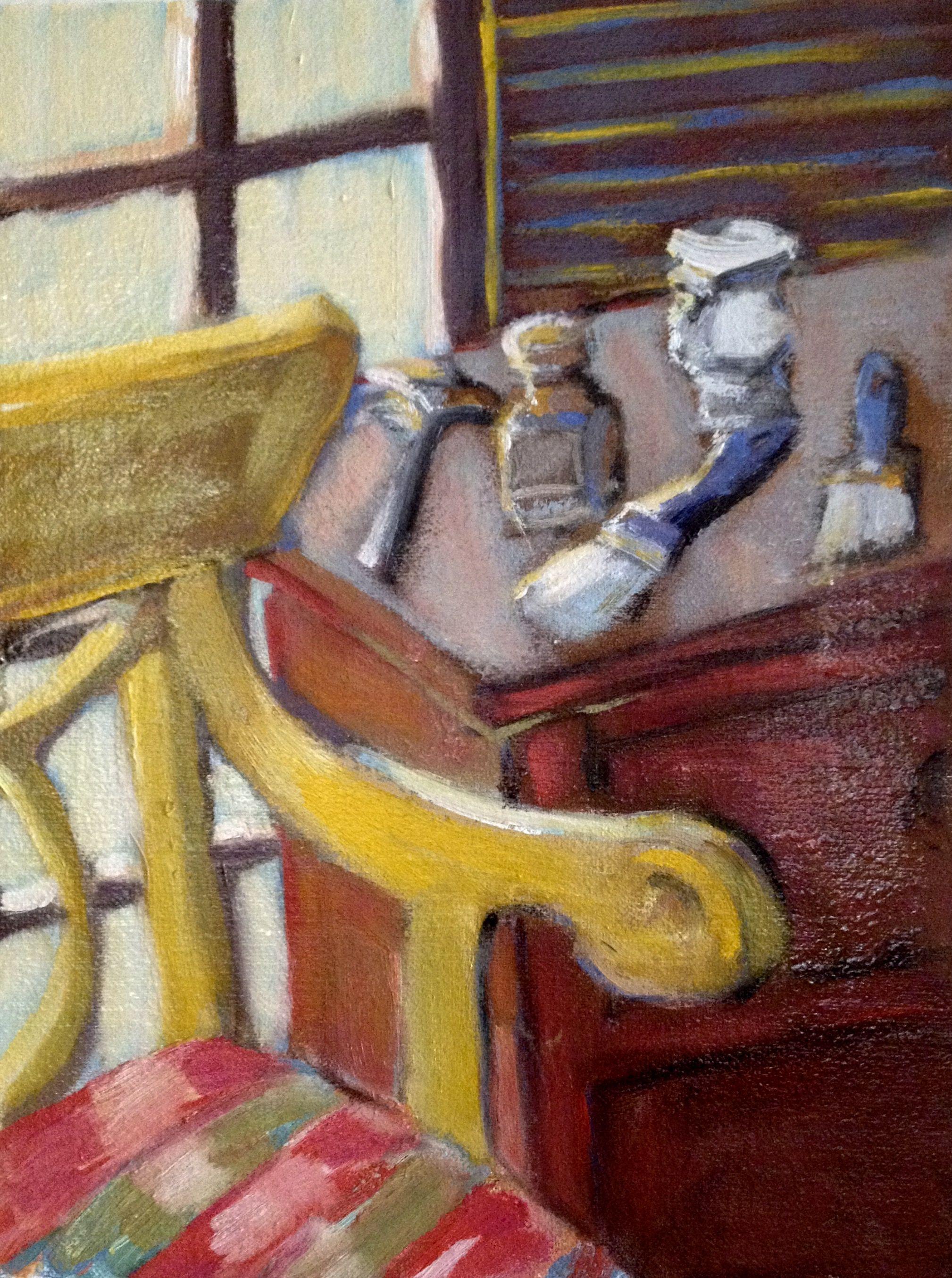 SEDIA DA STUDIO, Pittura, Olio su tela - Painting di Julie  Wende