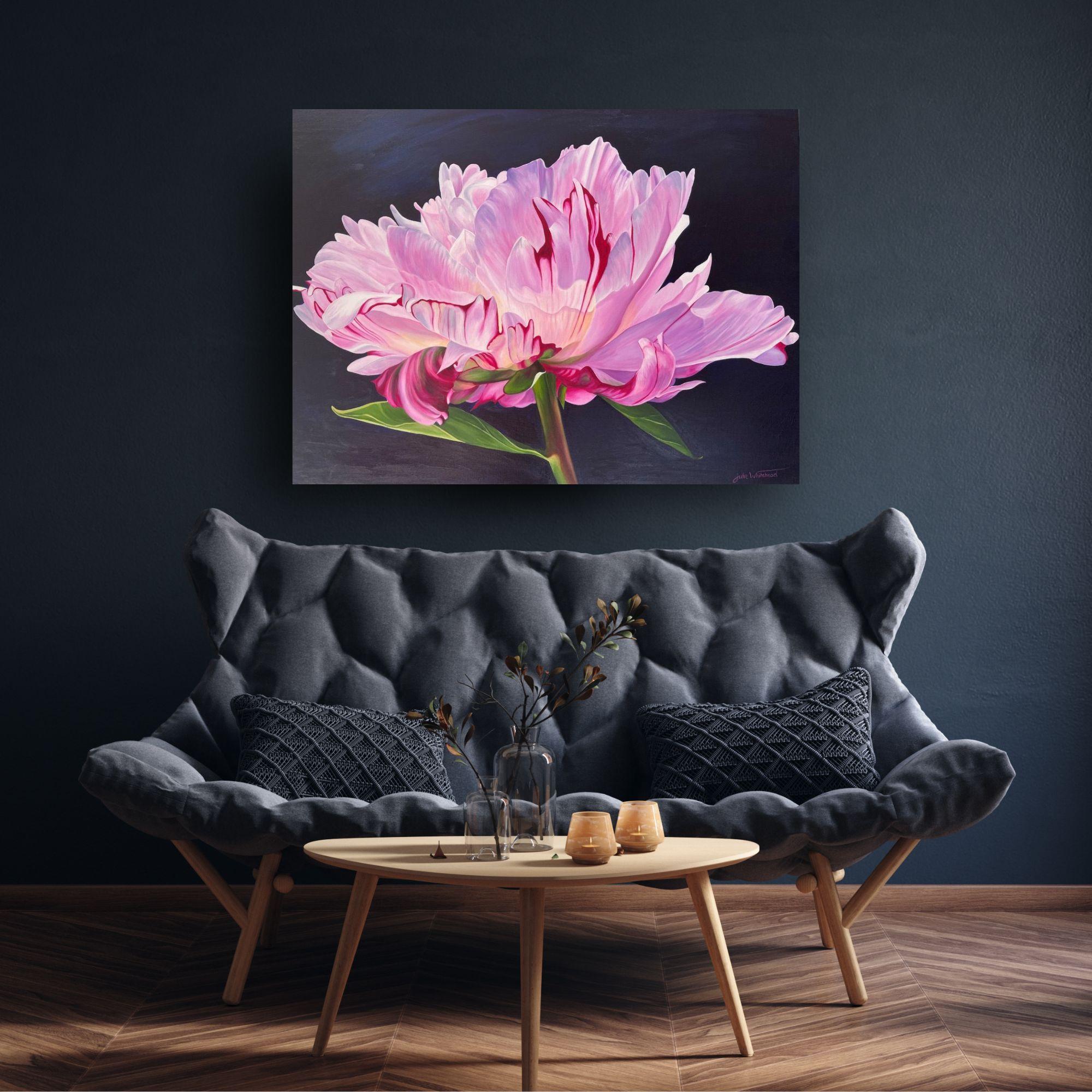 Étude de pivoine - peinture originale de nature morte florale de réalisme moderne - Art contemporain - Réalisme Painting par julie whitehead