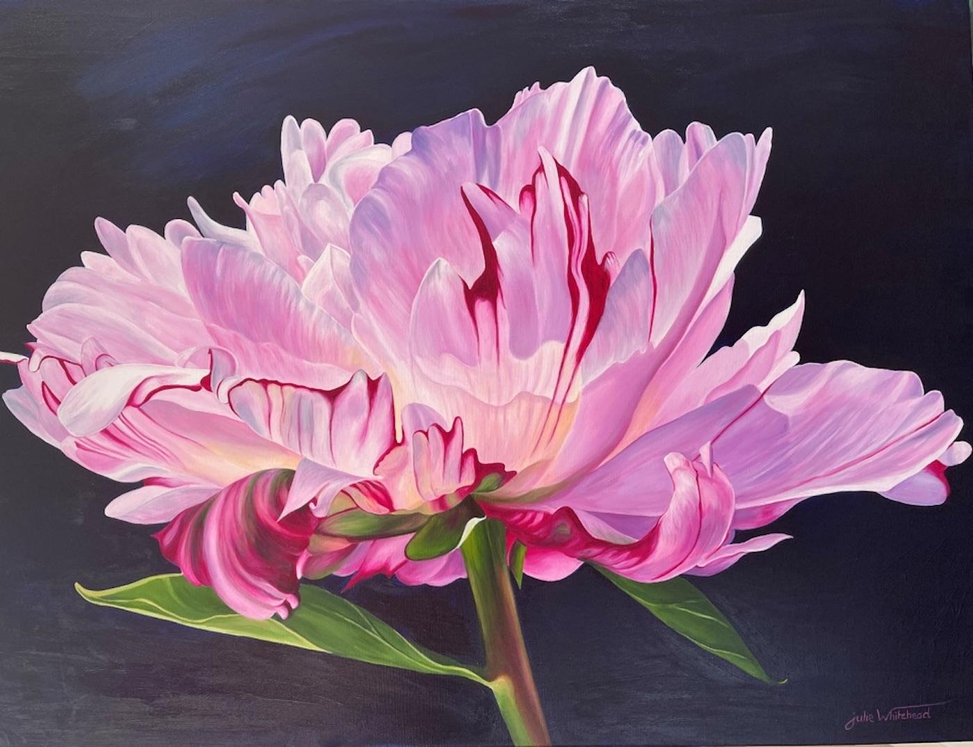 Étude de pivoine - peinture originale de nature morte florale de réalisme moderne - Art contemporain - Painting de julie whitehead