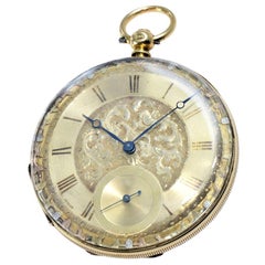 Antique Julien 18 Karat Yellow Gold Keywinding Pocket Watch, circa 1840s