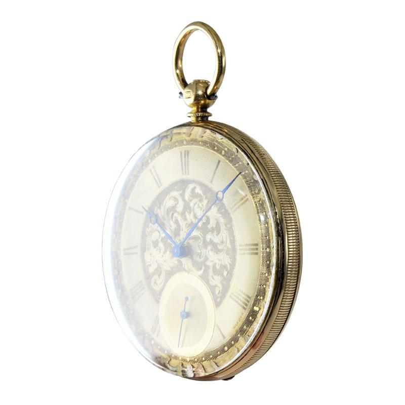 Baroque Julien Montre de poche à remontage automatique en or jaune 18 carats, c. 1840 en vente