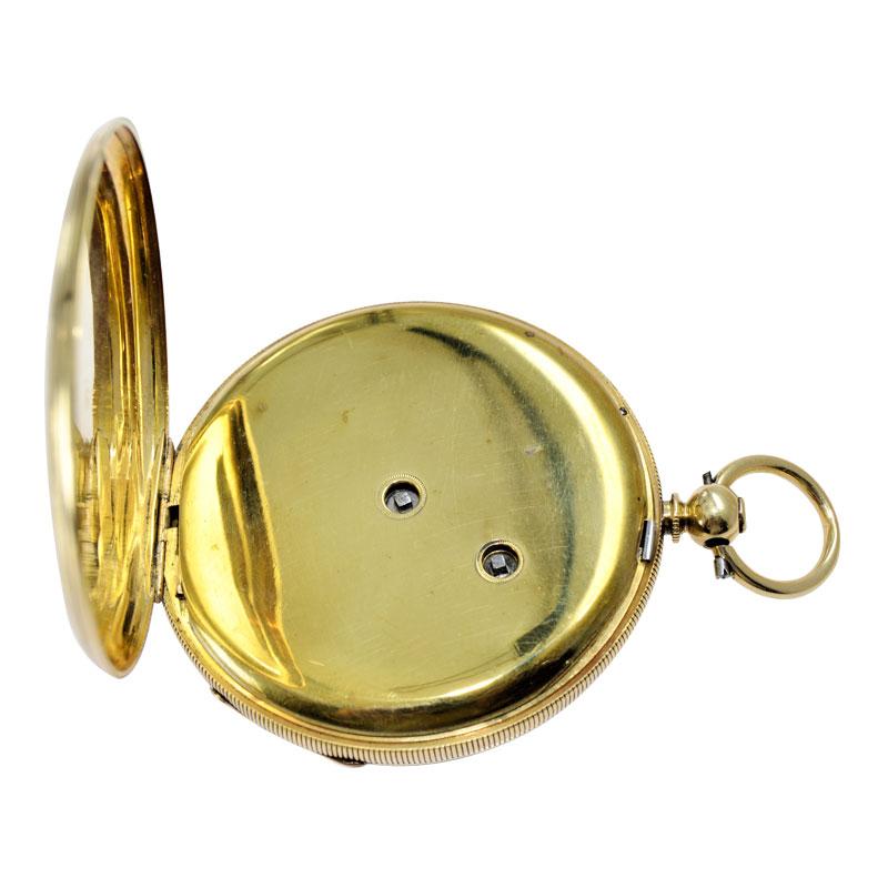 Julien 18 Karat Yellow Gold Keywinding Pocket Watch, circa 1840s For Sale 1