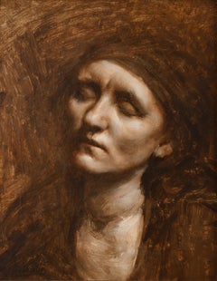 Mujer con los ojos cerrados