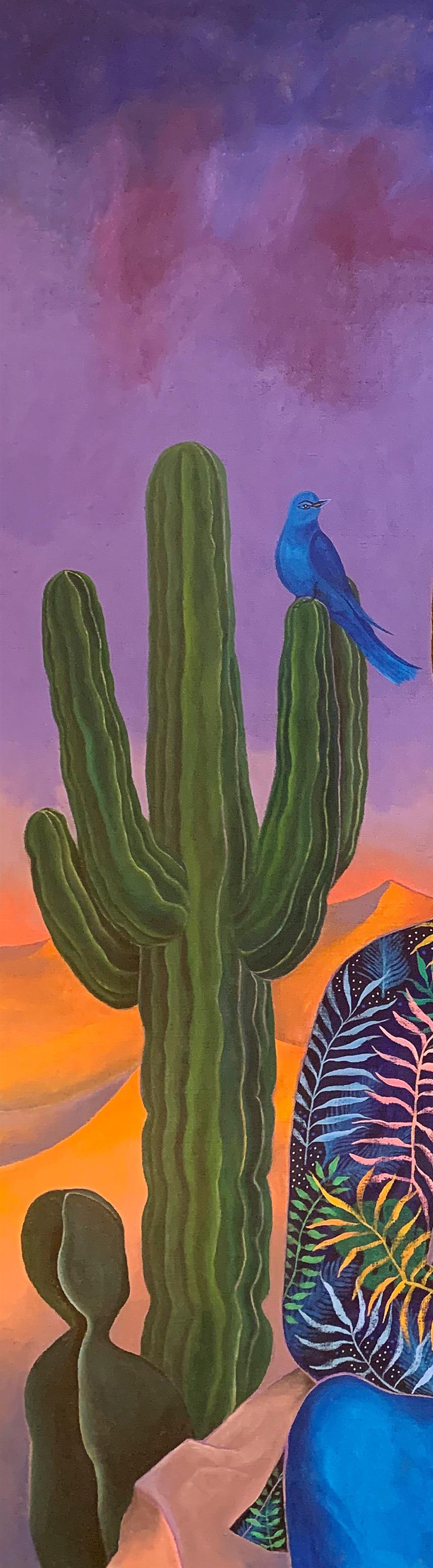 The blue bird - Julien Calot, 21st Century art, Contemporary figurative painting For Sale 1