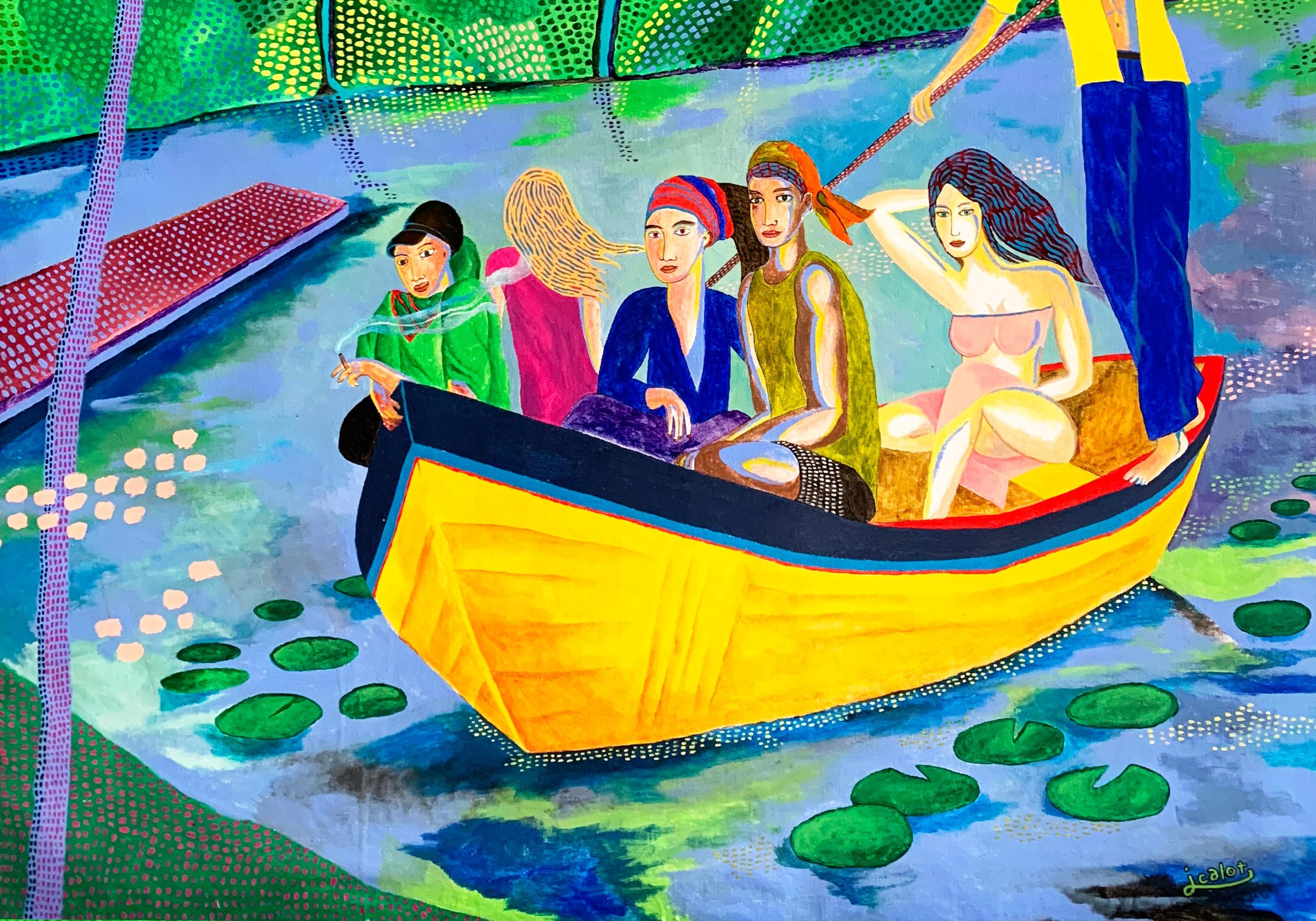 Le bateauur - Julien Calot, 21e siècle, peinture figurative contemporaine en vente 3