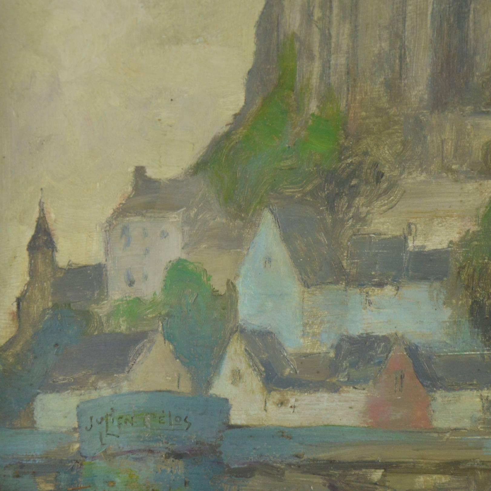 Expressionist Julien Célos Painting, Saint Michael's Mount View, Belgian School