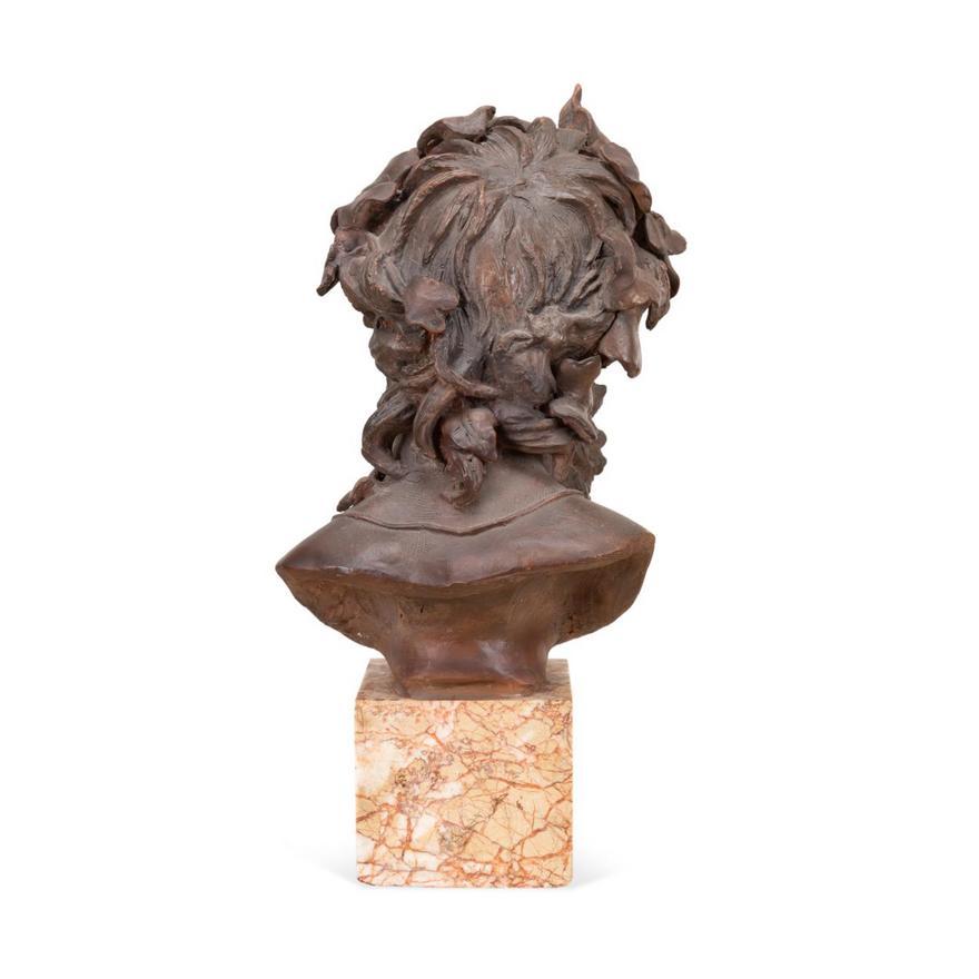 Late 19th Century Julien Dillens, Terracotta Bust Of 'Bacchus, 1881. For Sale