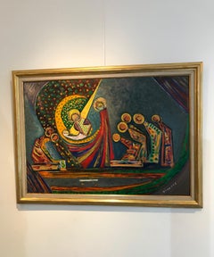 Baptisme de Julien Dinou - Huile sur carton