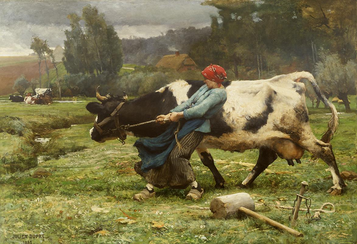 'Bretonne Cowherd in Pasture', Barbizon, Proto-Impressionism, Paris, Brittany For Sale 4