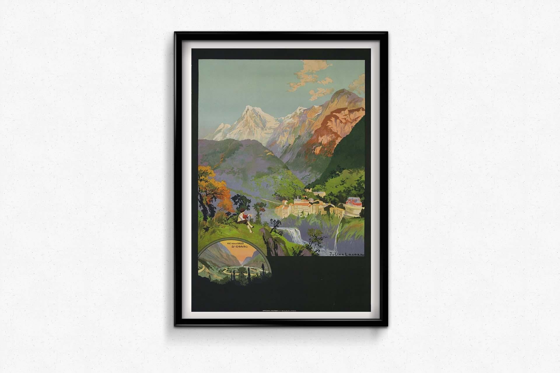 Crafted around 1925 by the talented artist Julien Lacaze, the original travel poster titled 
