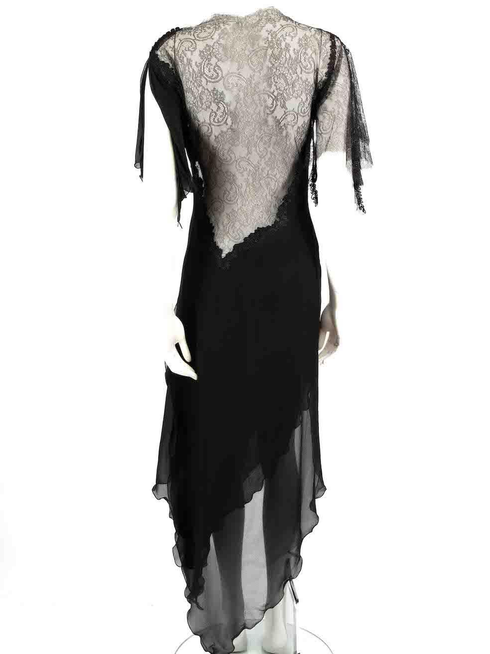 Julien Macdonald AW 2002 Vintage Black Silk Dress Size M In Excellent Condition For Sale In London, GB