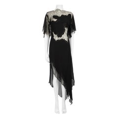Julien Macdonald AW 2002 Vestito in seta nera vintage taglia M.