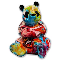Panda Ba, 2022, bronze peint
