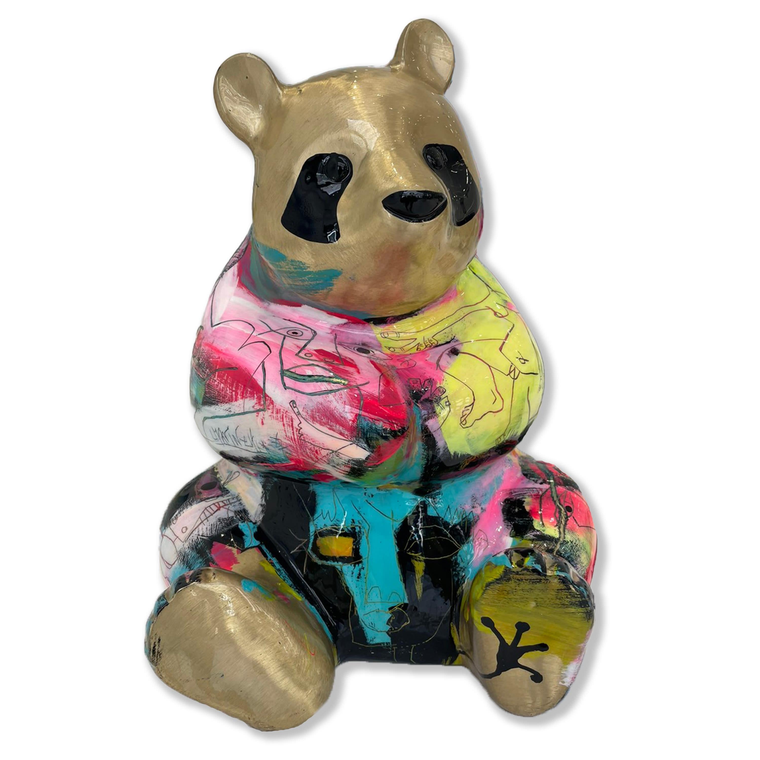 Panda Ba, 2023, Painted Bronze