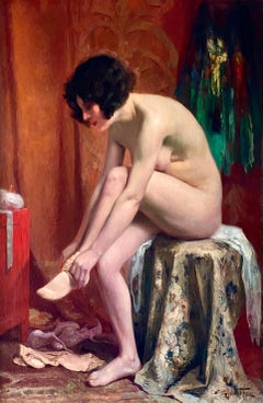 'Nude Dressing' by Julien T’Felt (Ghent 1874 – 1936 Antwerp)