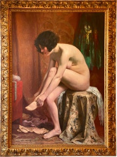 'Nude Dressing' by Julien T’Felt (Ghent 1874 – 1936 Antwerp)