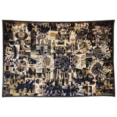 Julien van Vlasselaer Tapisserie abstraite tissée à la main du milieu du siècle 1972 Primavera