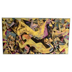 Julien van Vlasselaer. Tapiz tejido a mano de mediados de siglo «MERMAIDS», 1957, De Wit, Bélgica