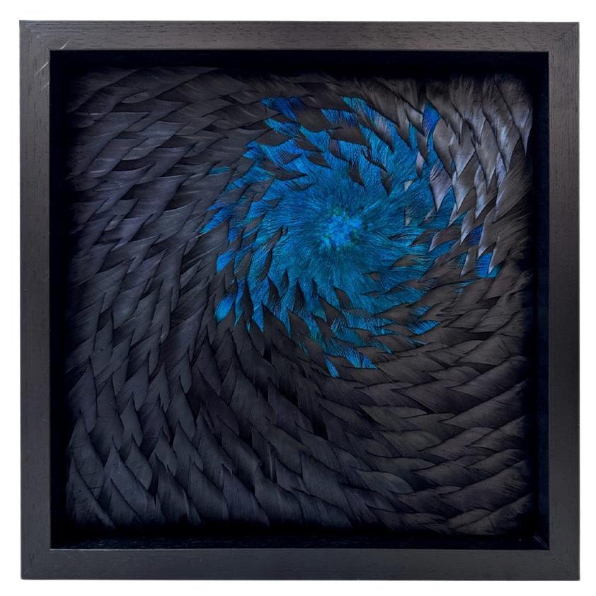 Julien Vermeulen "Little Black Argos IV" turkey feathers, blue peacock feathers