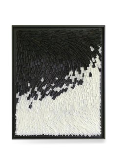 Julien Vermeulen "Yin Yang", Schwarze und weiße Gänsefedern gerade geschnitten