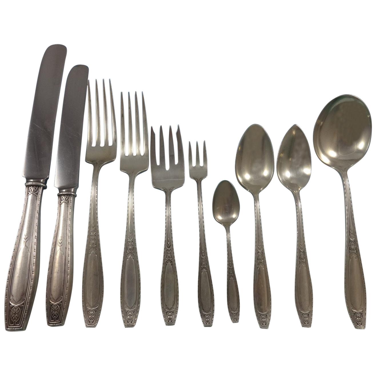 Juliet by Wallace Sterling Silver Flatware Dinner Set of 125 Pieces For Sale