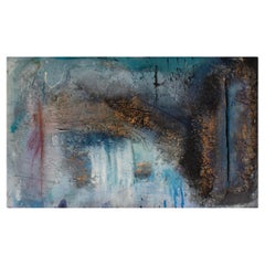 Juliet Holland Signed 1988-92 “Blue Encrustation #2” Mixed Media Wall Assemblage