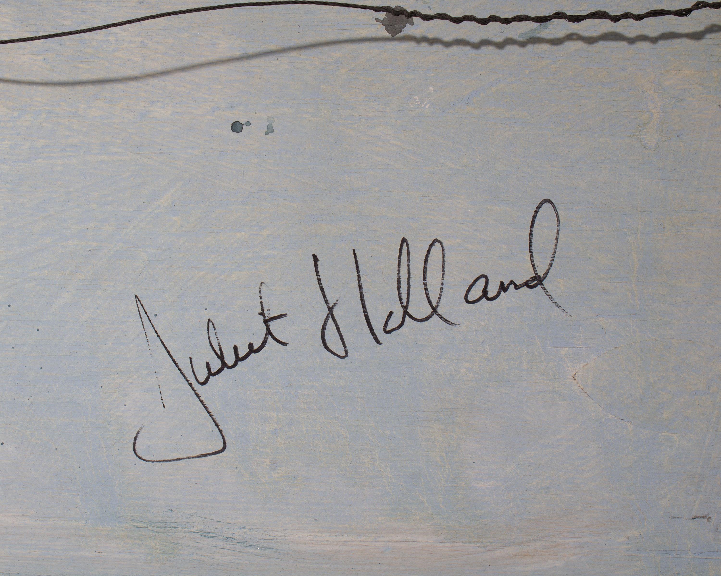 Juliet Holland, signierte blaue Wandverkleidung #2, Mixed Media (20. Jahrhundert) im Angebot