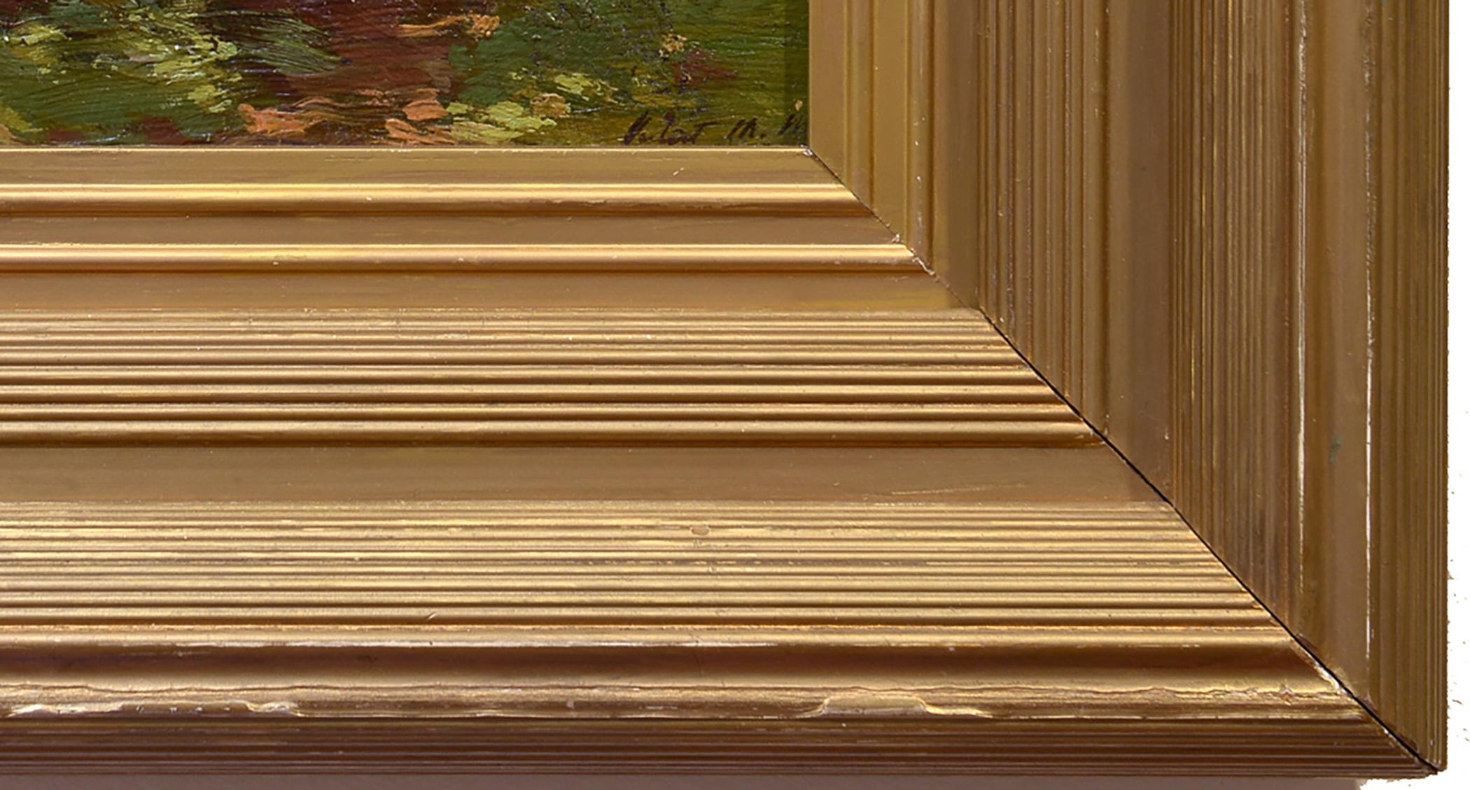 Paseo vespertino, Impresionista americano, Figura en camino forestal, Paisaje - Painting impresionista estadounidense de Juliet M. White