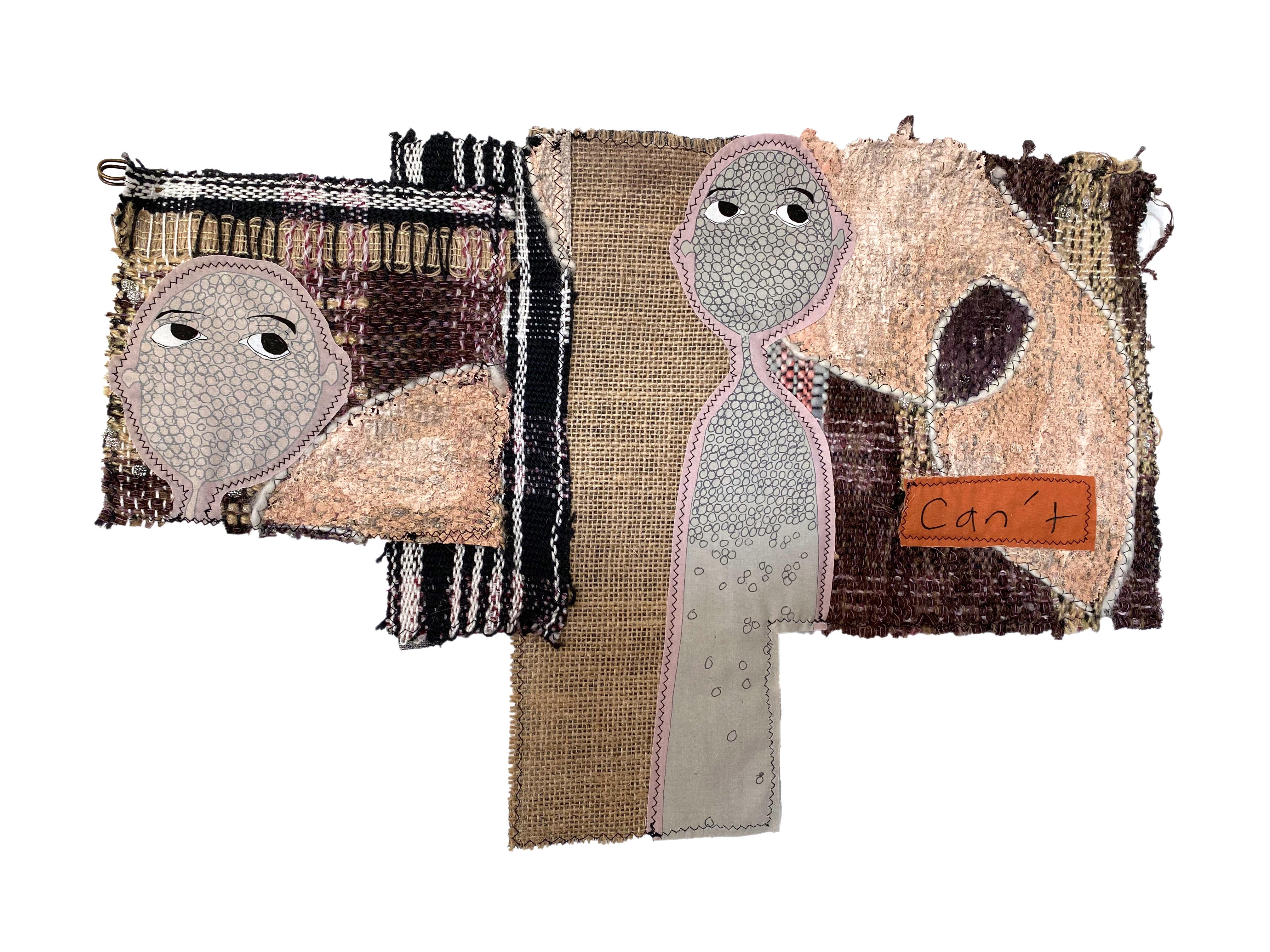 Handwoven textile wall hanging: 'Scarlett' - Mixed Media Art by Juliet Martin